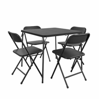 COSCO Indoor/Outdoor Solid Resin Folding Table & Chair Dining Set