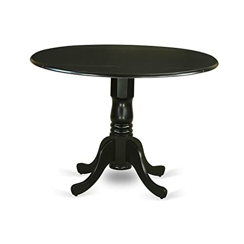 Black round pedestal table with elegant design