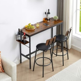 Bar Table and Chairs Set for 2