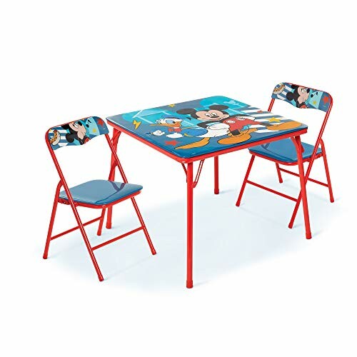 Children's table and chair set with Disney characters.