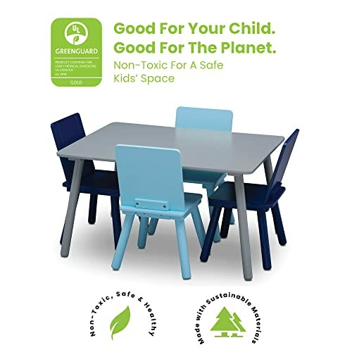 Children's table and chair set, eco-friendly, non-toxic.