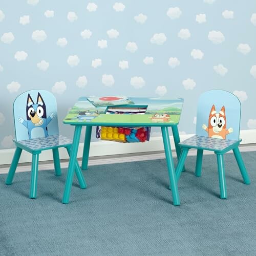 Children's table and chair set with character design