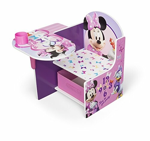 Minnie Mouse themed kids desk with storage for a fun learning space.