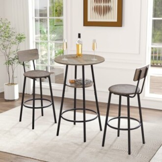 SumKea Round Stool, Bar, Modern Dining, Pub Table and Chairs Set