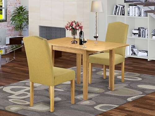 East West Furniture NDEN3-OAK-08 Dining Set