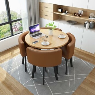 Reception Table and Chairs Round Kitchen Dining Table Set