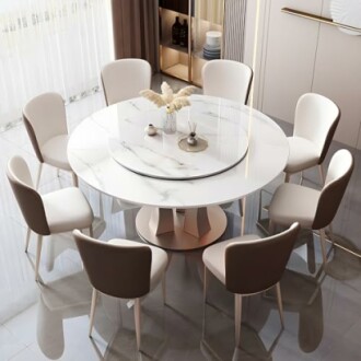 LITFAD Round Glam Dining Set