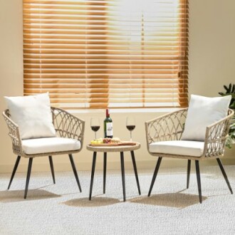 IDZO Wicker Bistro Table and Chairs Set