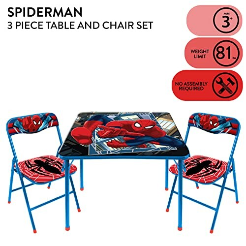 Idea Nuova Marvel Spiderman 3 Piece Table and Chair Set