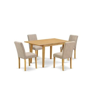 East West Furniture NOAB5-OAK-04 5 Piece Dining Set