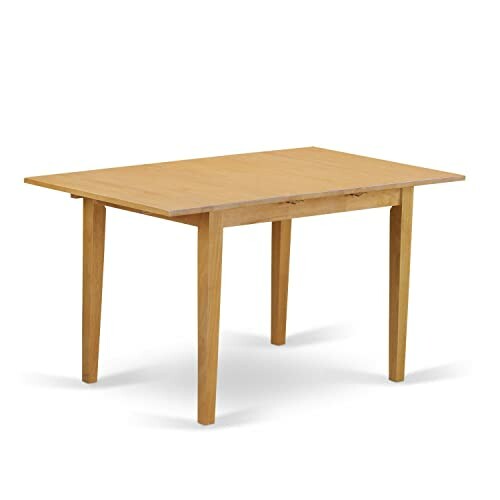 Rectangular wooden dining table with four legs